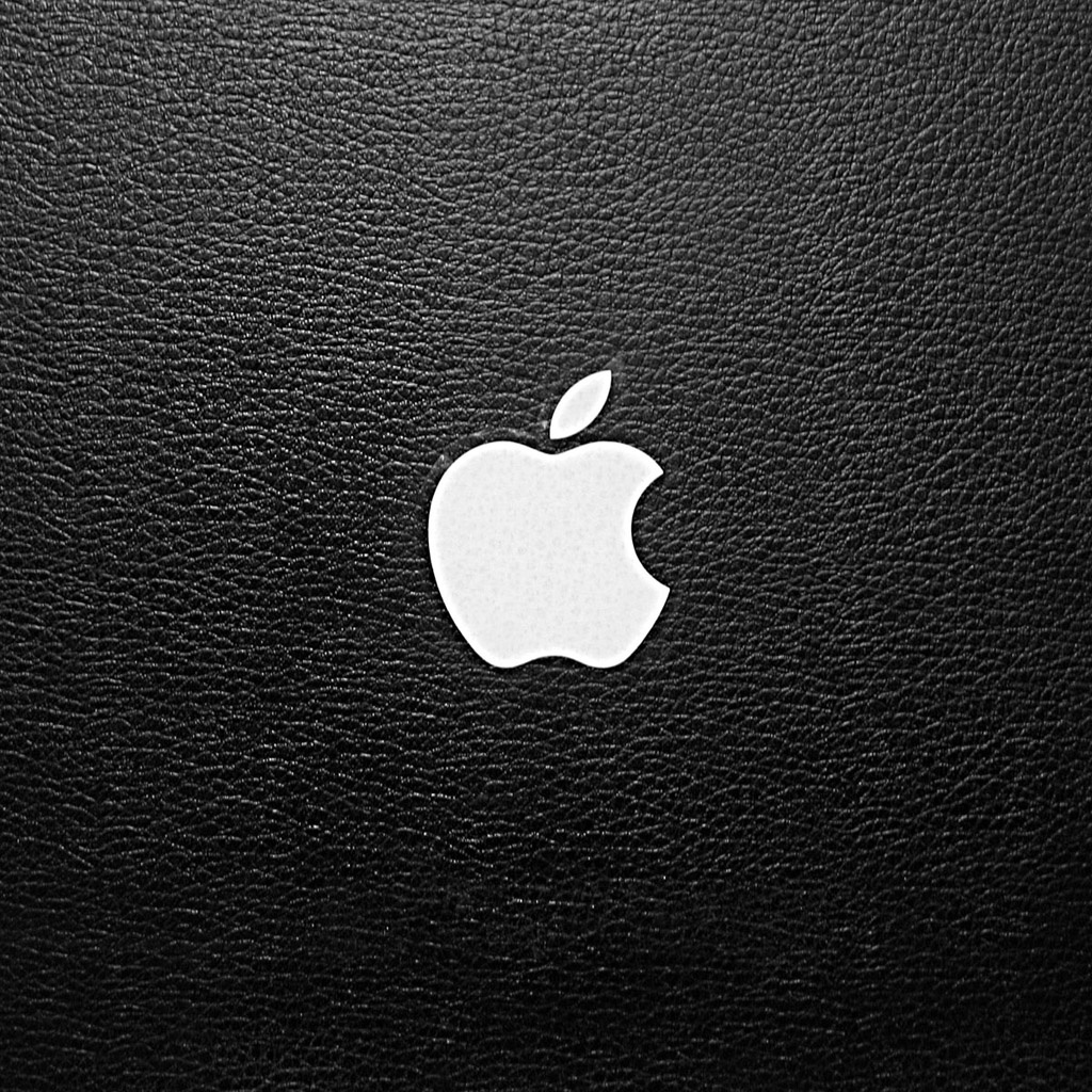 WallPapers iPad: Logo Apple - texture cuir