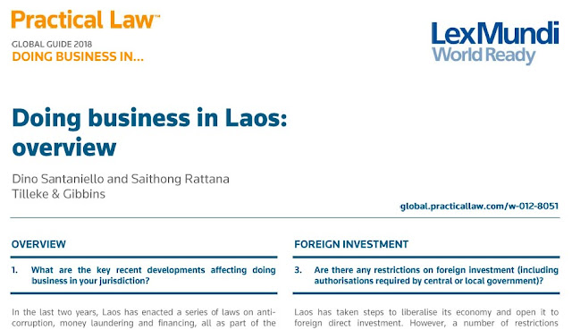 Practical Law Global Guide 2018: Doing Business In Laos