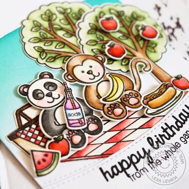 Sunny Studio Stamps: Summer Picnic & Comfy Creatures Birthday Card by Lexa Levana.