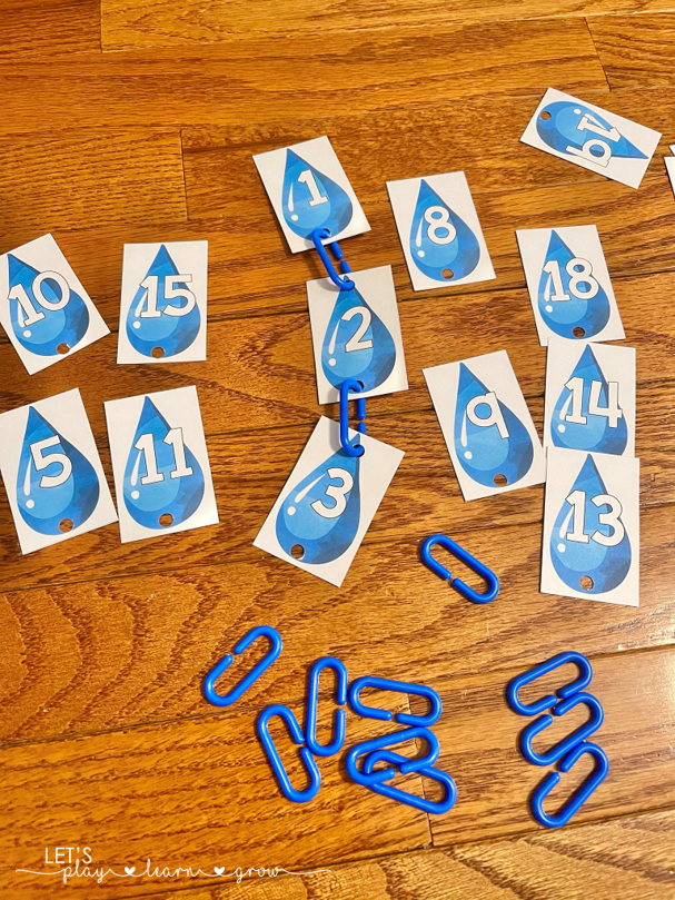 Free Raindrop Number ORder Fine Motor Activity