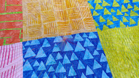Modern quilt using Elementz Island Batik fabrics