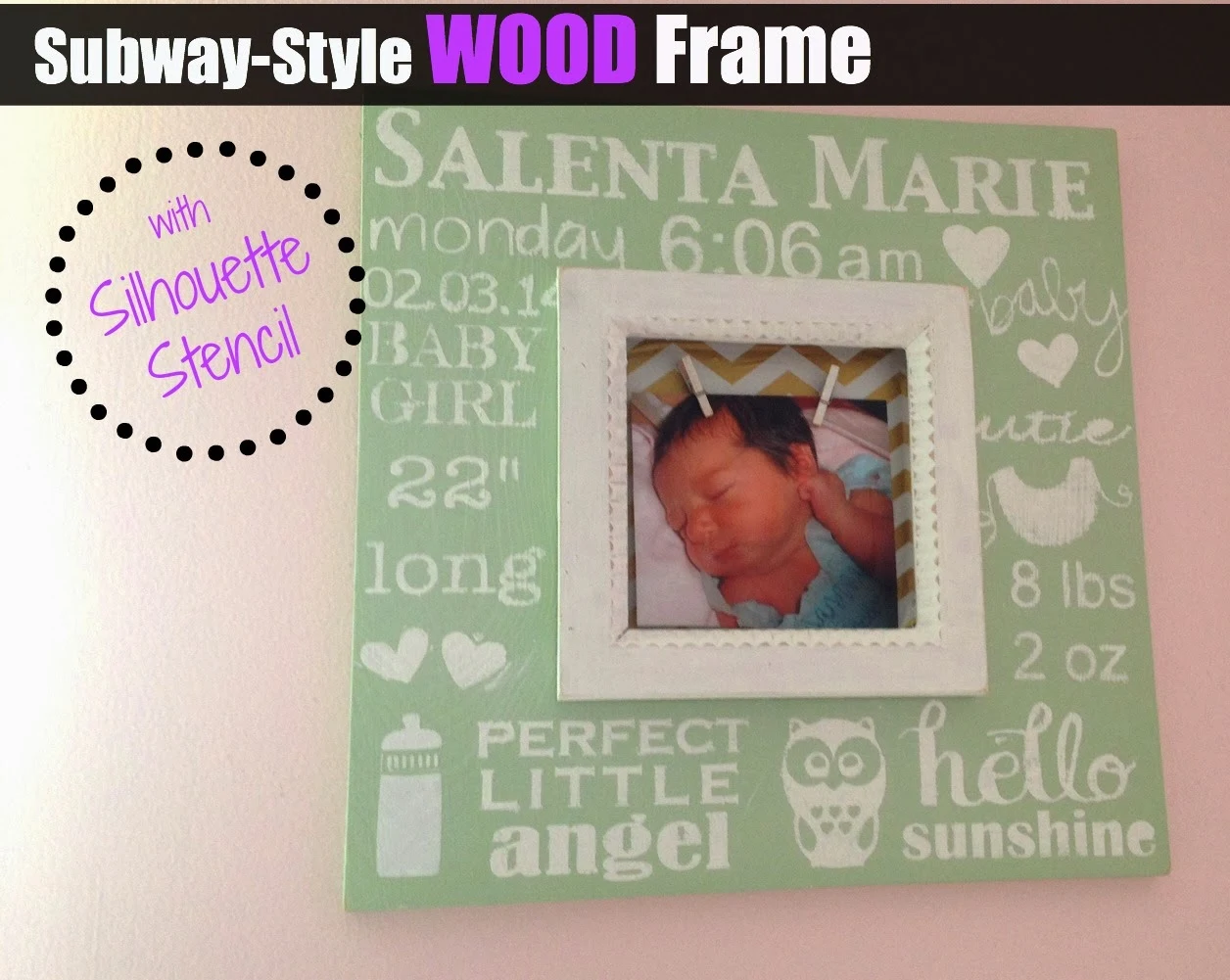 Wood frame, personalized, chunky, Silhouette tutorial