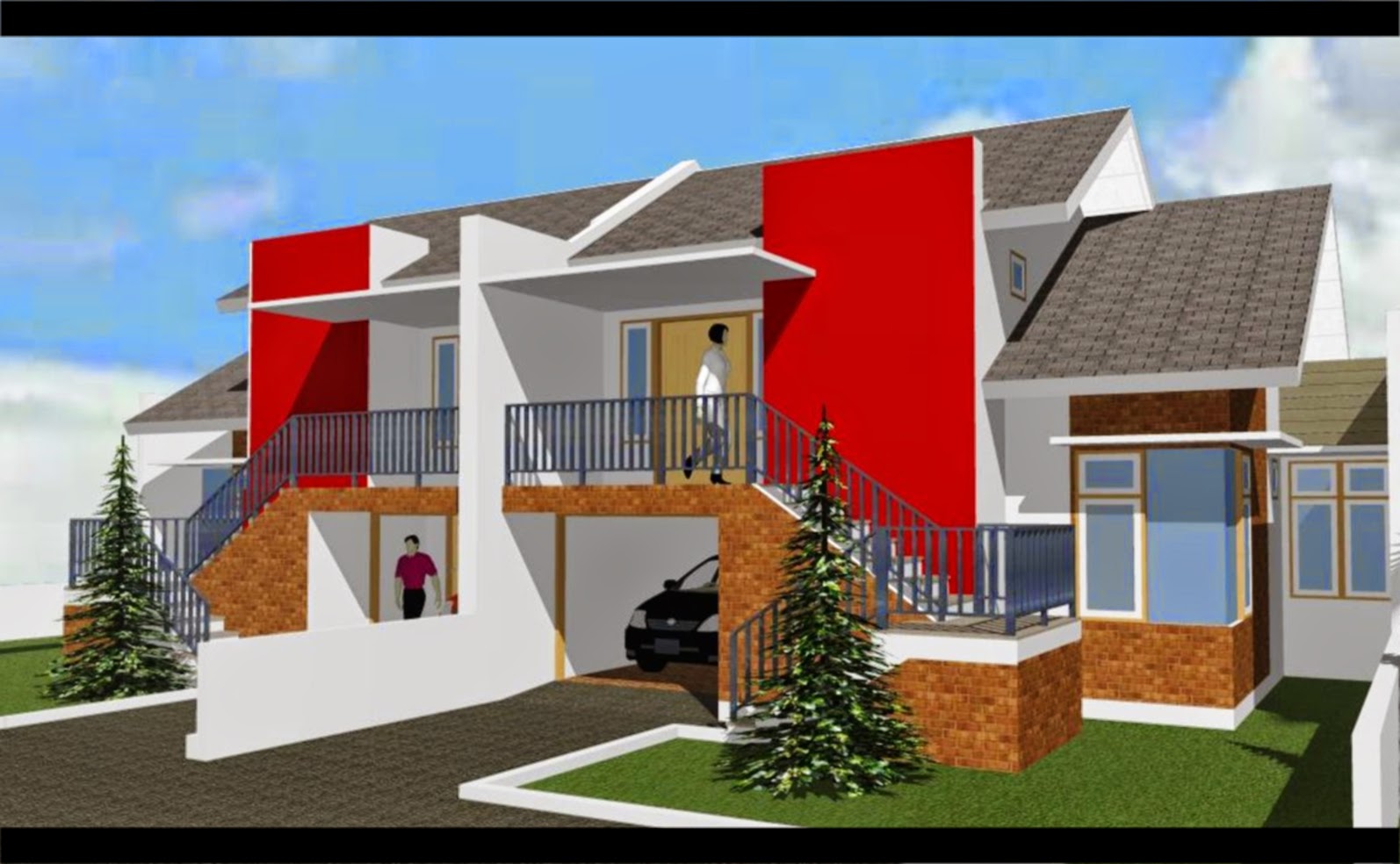 Model Rumah Minimalis Warna Merah Desain Rumah Modern