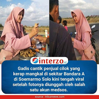 Viral Penjual Cilok Cantik Berhijab Di Solo