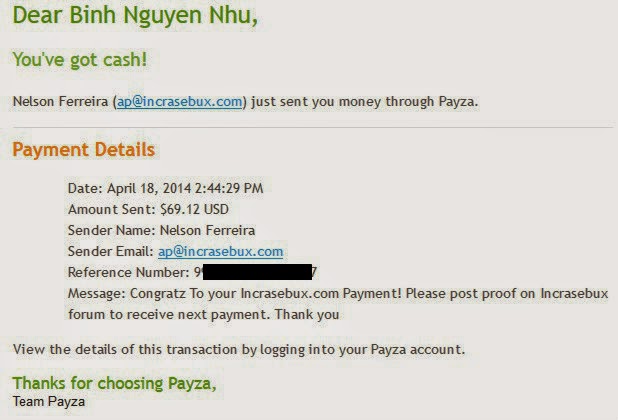 Incrasebux Payment Proof