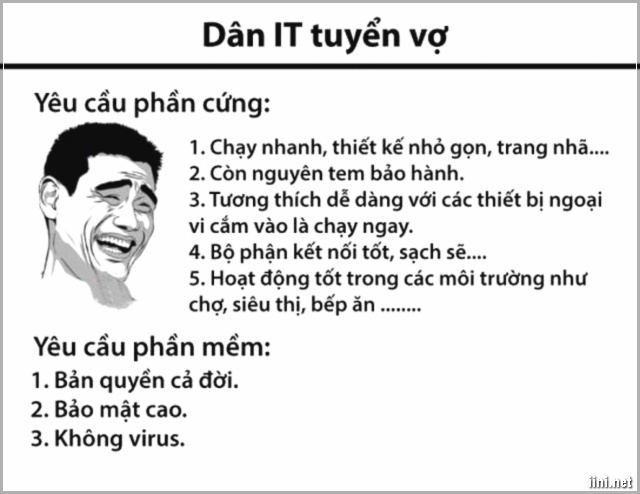 Thông báo tuyển Vợ của dân IT