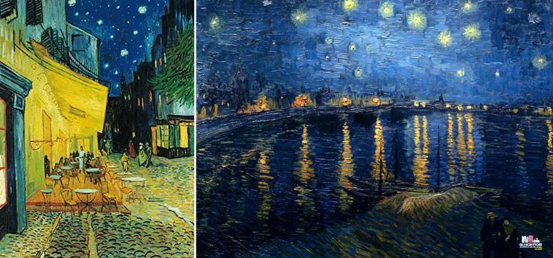 Van Gogh, Esterno di caffè di notte e Notte stellata sul Rodano