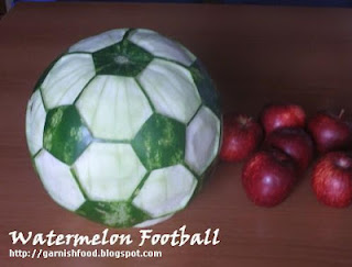 Soccer ball Watermelon Carving by Garnish Food.