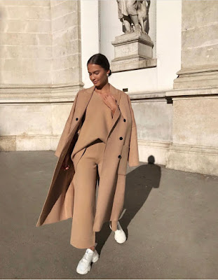 beige longwear suits for confortable days with coat , warm wear fashion and stlish for 2020
