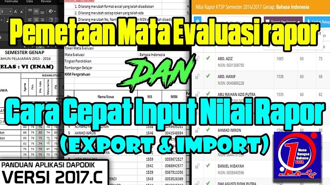 Cara input Nilai Rapor Menggunakan menu Export dan Import di Dapodik 2017c