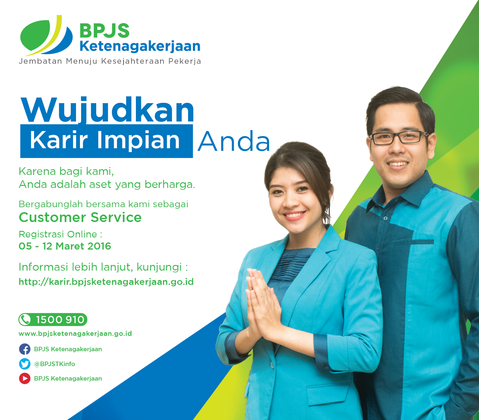 BPJS KETENAGAKERJAAN - Customer Service Officer  LOWONGAN 