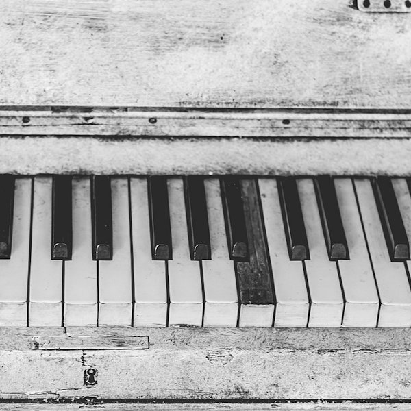 Worn piano keys