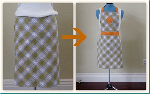 Old skirt to apron