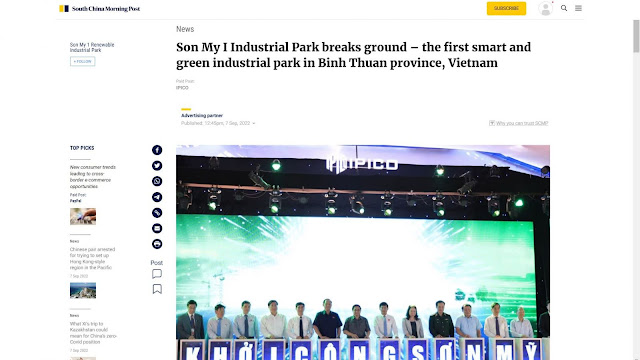 SCMP đưa tin về Khu công nghiệp Sơn Mỹ I | Quan Dinh H. | Quan Dinh Writer | Content Writer | Contact me: info@quandinhwriter.com