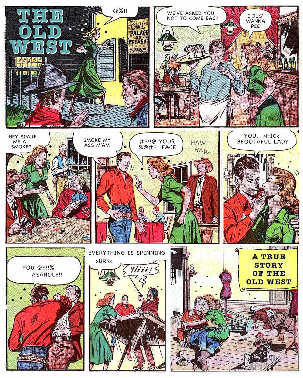 an old West comic book parody, re-witten comic books