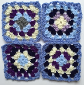 Four crochet granny squares