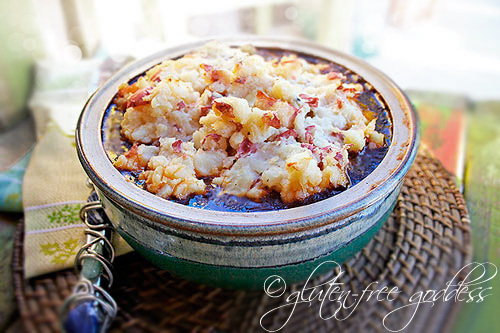 Gluten free cottage pie and shepherds pie recipe with mashed potato topping