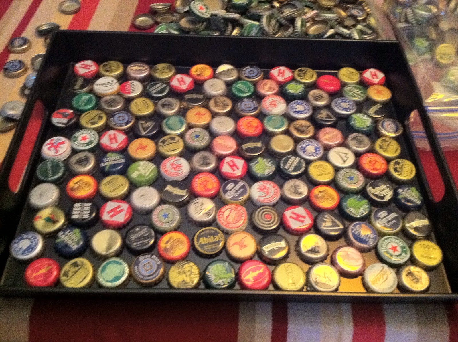 Painting Life Red & Black: Beer Bottle Cap Tray