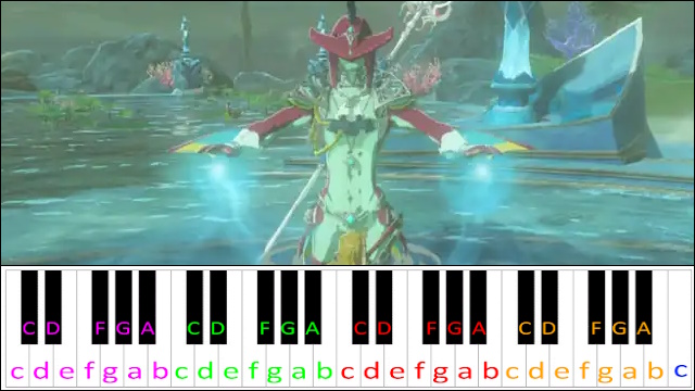 Sidon's Theme (The Legend of Zelda: Tears of the Kingdom) Piano / Keyboard Easy Letter Notes for Beginners