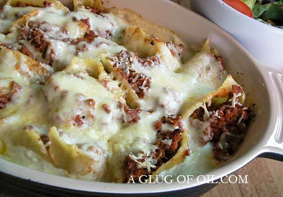 Conchiglioni Rigati Stuffed with Bolognese