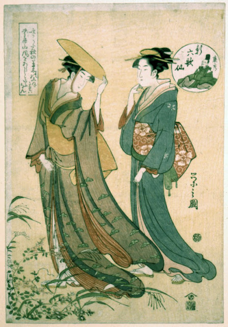 Ukiyo-e. Bijinga. Träsnitt. Eishi.