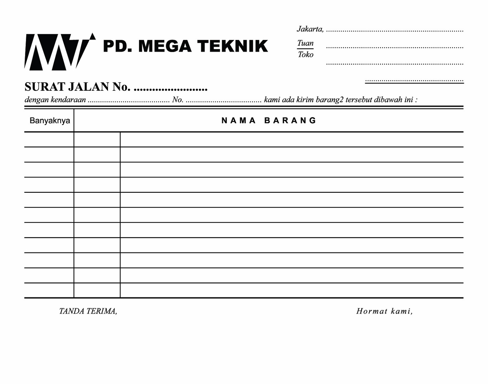 Cetak Nota, Kwitansi dan Surat jalan  JATAYU GRAFIS