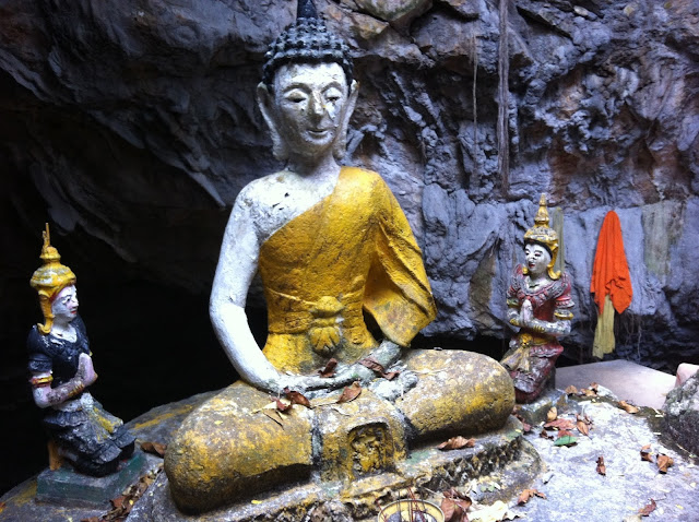 Buddha in a cave, Kanchanaburi, Thailand 