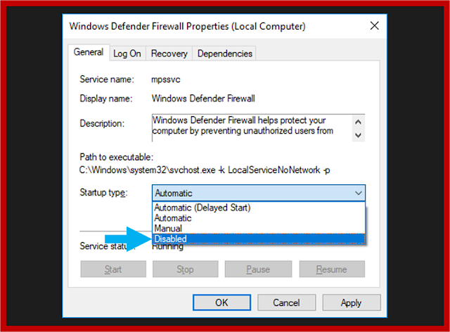 Nonaktifkan Windows Defender Melalui Services