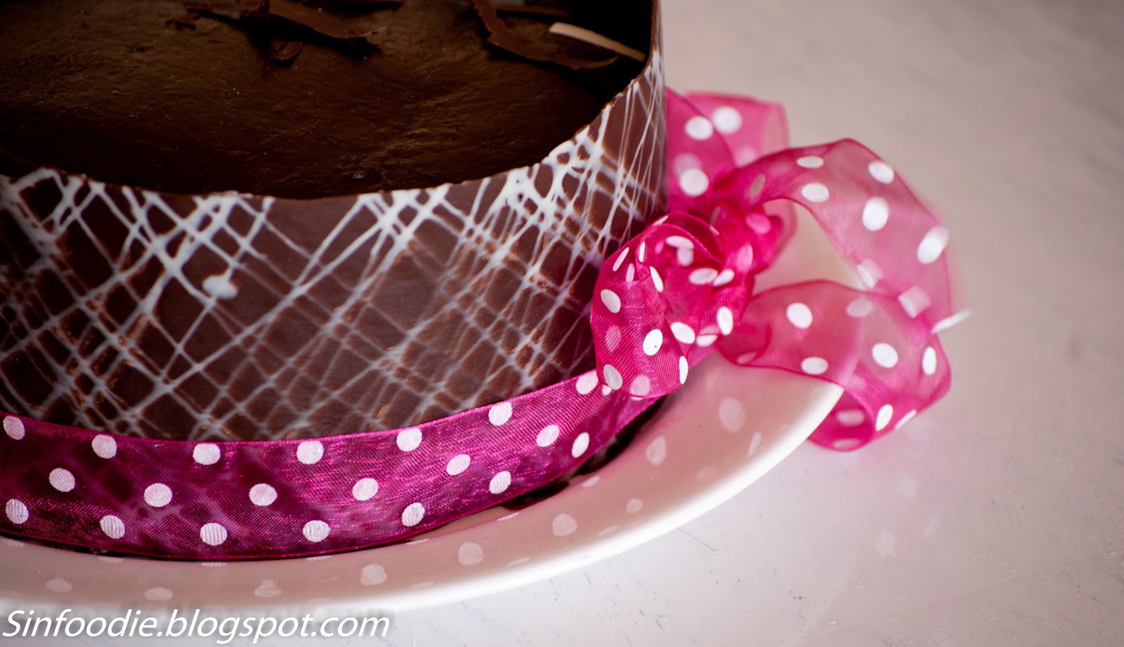 chocolate ganache cake decorations Chocolate Cake with Chocolate Collar