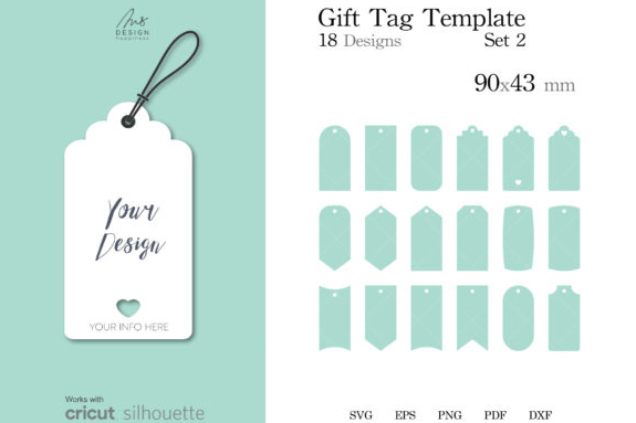 18 Gift Tag Templates SVG Cut File