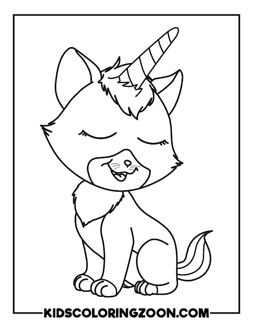 Kitten caticorn coloring pages
