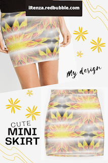 Fire flower in fog Mini Skirt.