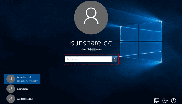 sign in windows 10 with Microsoft account new password