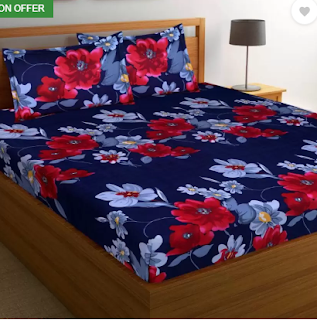 Decor Hut 144 TC Microfiber Double Floral Bedsheet