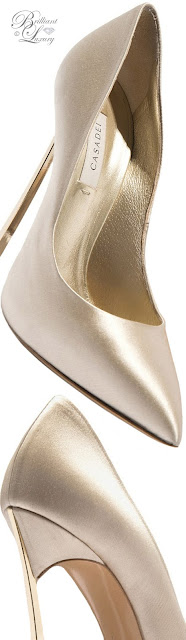 ♦Classy golden Casadei Blade pumps #casadei #shoes #gold #brilliantluxury