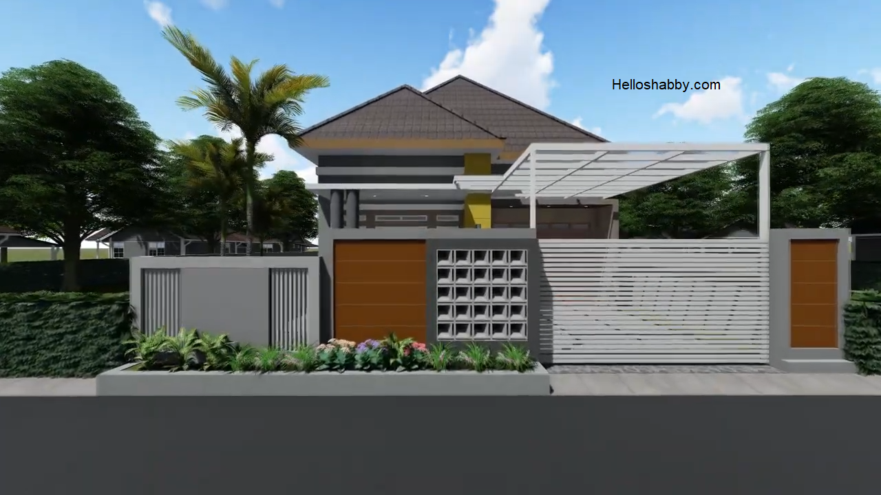 Desain Rumah Modern Ukuran 8 X 16 M Dengan 3 Kamar Tidur Dan Garasi Mobil Cocok Buat Di Desa HelloShabbycom Interior And Exterior Solutions