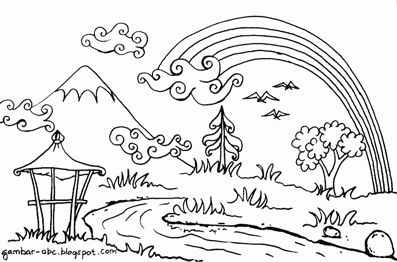 14+ Sketsa Mewarnai Pelangi, Paling Baru!