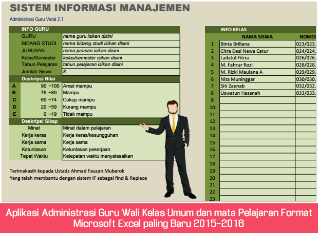 Apilkasi Wali Kelas Format Paling Baru 2017