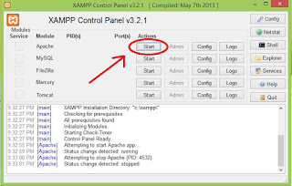 apache webserver xampp control panel