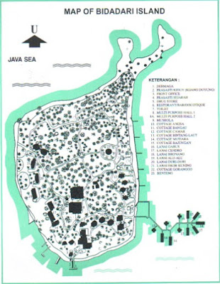 Pulau Bidadari Map of Cottage