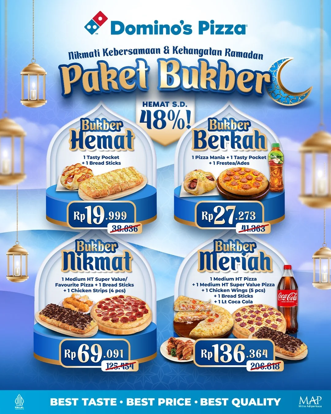 Promo DOMINOS PIZZA BUKBER - Harga Paket mulai Rp. 19RIBUAN 2