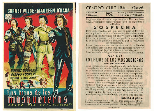 Programa cinema any 1952. Fons Jaume Mitjans. AMG