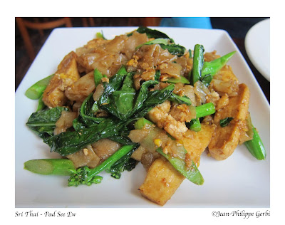 Image of Pad See Ew with vegetables and tofu  at Sri Thai restaurant in Hoboken NJ, New Jersey