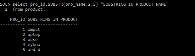 Use of SUBSTR function