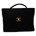 CHANEL Black Quilted Classic Velvet Leather Briefcase Laptop Ipad Bag by CHANEL