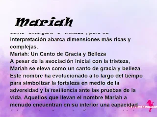 ▷ Significado del nombre Mariah