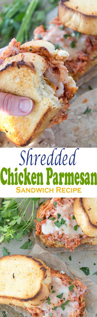 Delicious Shredded Chicken Parmesan Sandwich