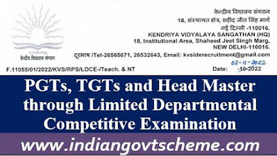 PGTs, TGTs and Head Master through Limited Departmental Competitive Examination