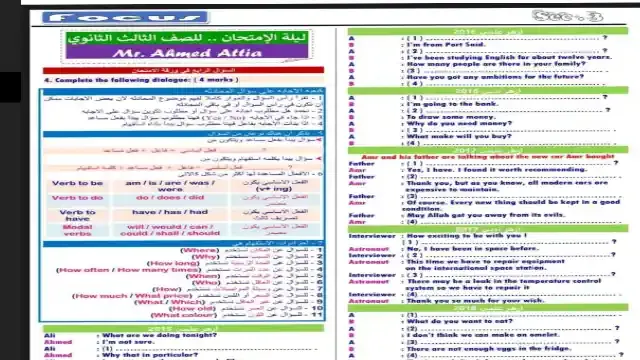 مراجعة ليلة امتحان اللغة الانجليزية للصف الثالث الثانوى الازهر الشريف 2024 مستر احمد عطيه
