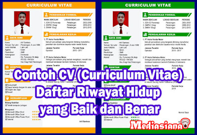 Contoh CV (Curriculum Vitae) Daftar Riwayat Hidup Baik dan Benar
